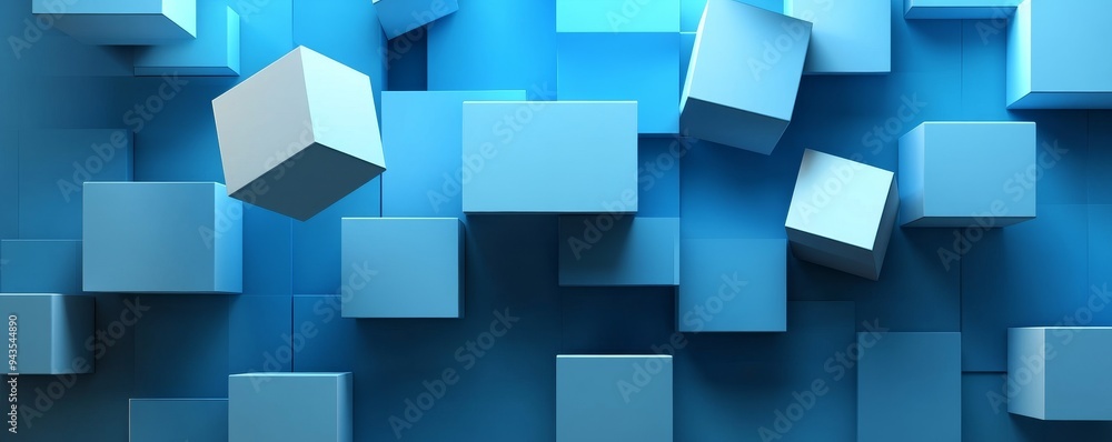 Abstract blue and white cube pattern background. Abstract blue and white cube pattern background.