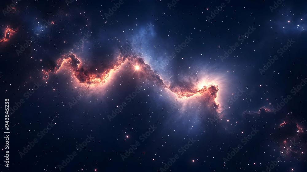 A cosmic nebula with a bright star cluster, surrounded by a sea of stars, forming a swirling, fiery pattern in the vastness of space. A cosmic nebula with a bright star cluster, surrounded by a sea of stars, forming a swirling, fiery pattern in the vastness of space.