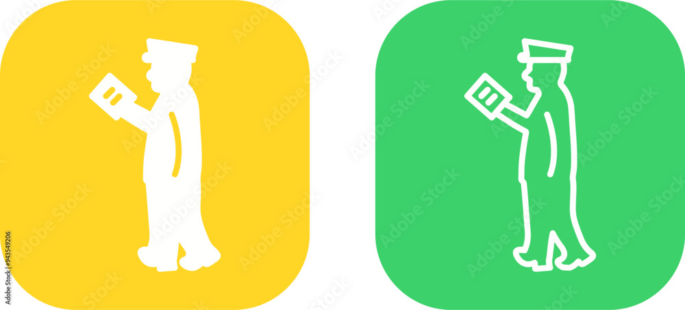Guard Checking Passport Vector Icon Guard Checking Passport Vector Icon