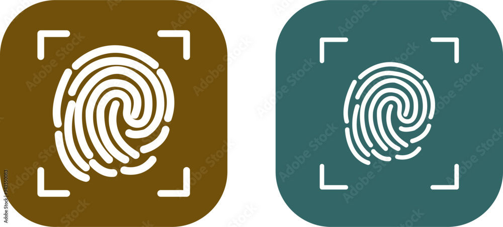 Fingerprint Lock Vector Icon Fingerprint Lock Vector Icon