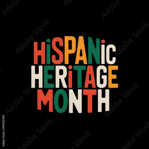 Colorful Celebration Hispanic Heritage Month Typography