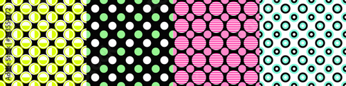 Seamless geometric threetone pattern set