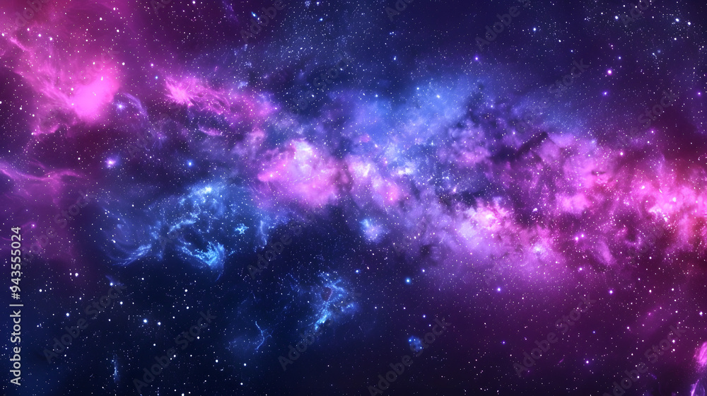 Naklejka premium Space background with realistic nebula and shining stars.