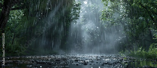 Copy space image depicting intense rainfall