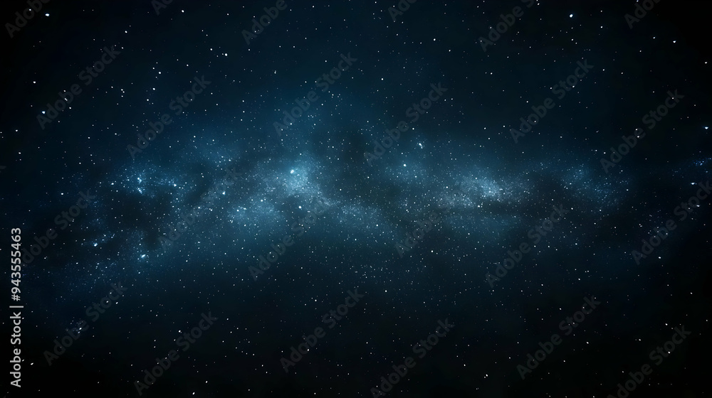 A dark night sky with a dense field of stars and a faint milky way.