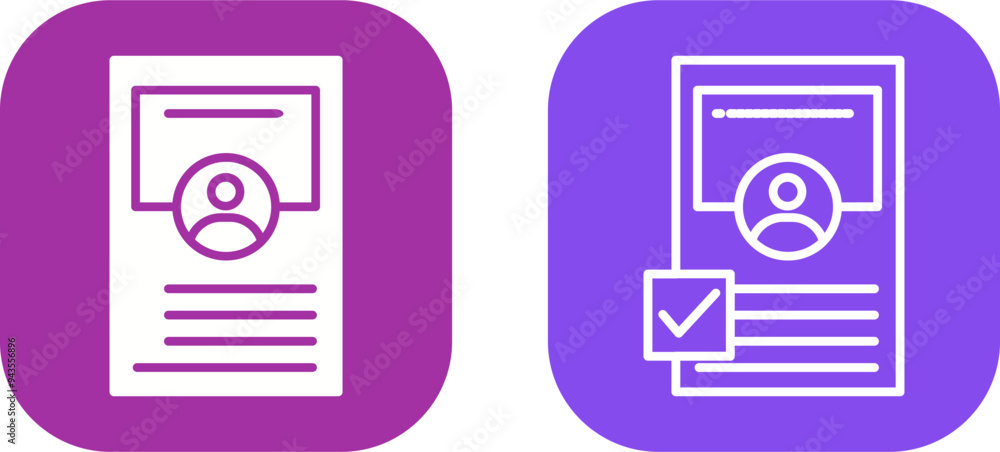 Profile Approve Vector Icon Profile Approve Vector Icon