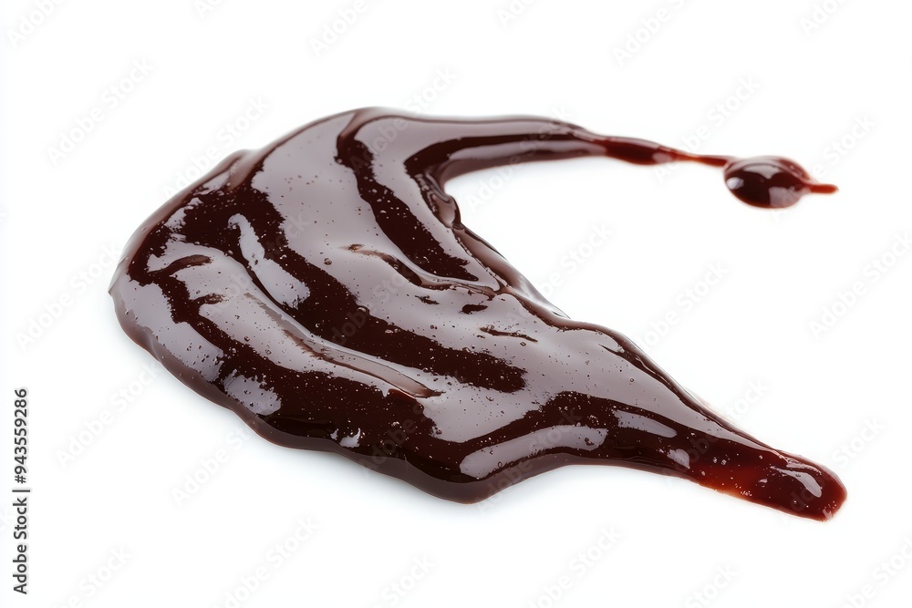 Liquid chocolate stain on chocolate cream spread pasted on a dark background. Liquid chocolate stain on chocolate cream spread pasted on a dark background.