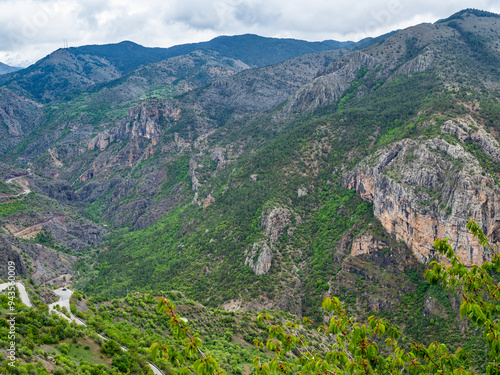 mountain landscape with road near Torul, Turkey photo