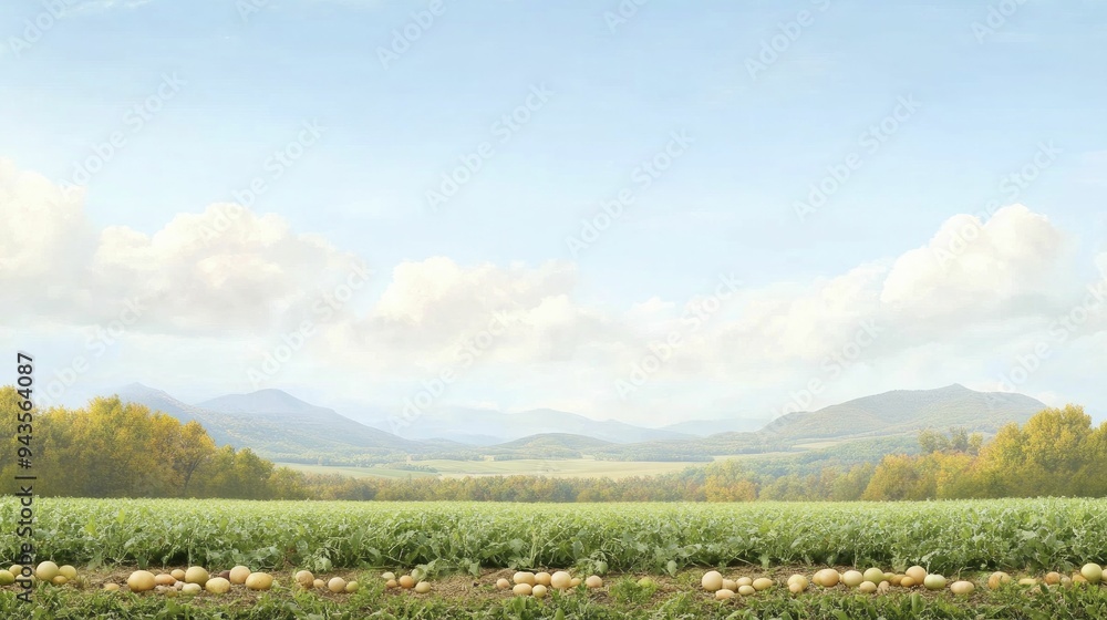 Thanksgiving Harvest Scene Showcasing Abundant Fields and a Cornucopia of Fresh Produce Ready for Celebration. Thanksgiving Harvest Scene Showcasing Abundant Fields and a Cornucopia of Fresh Produce Ready for Celebration.