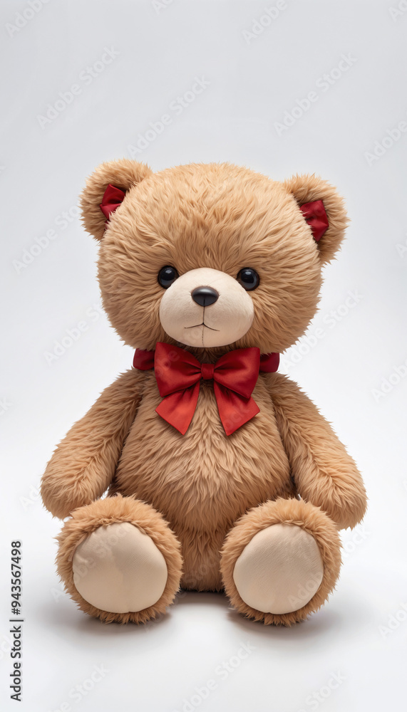 Brown Teddy Bear with Red Bow Brown Teddy Bear with Red Bow