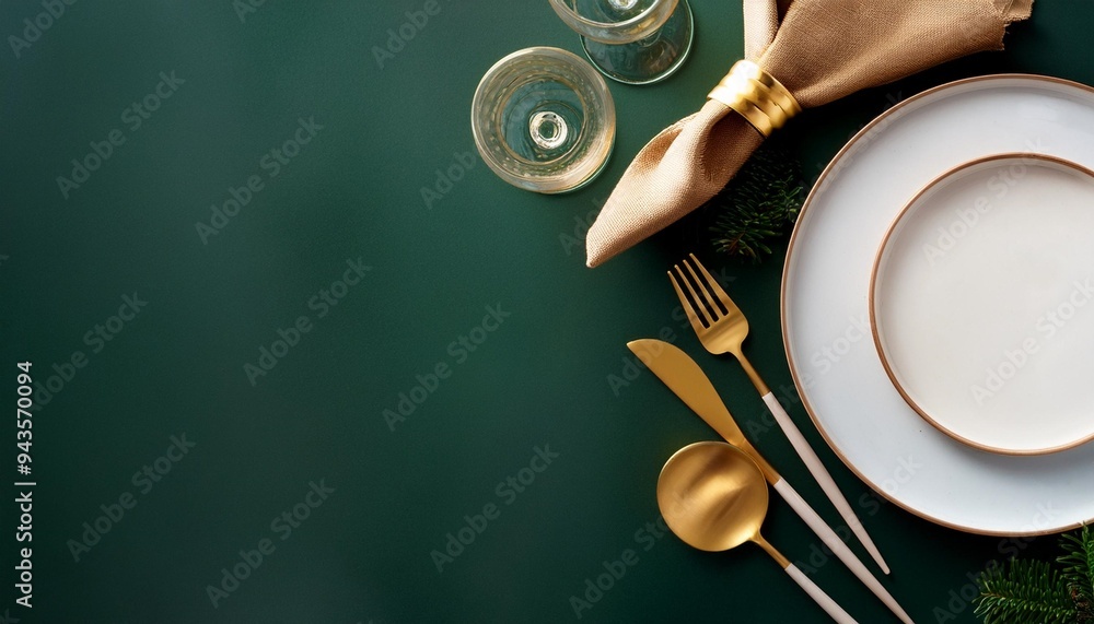 chic dining table setting for a special occasion empty plates and gold