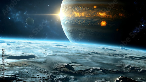 A distant planet with rings...