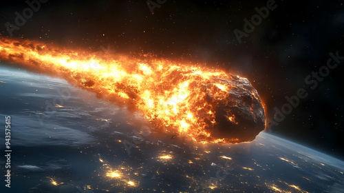 A fiery asteroid crashes in...