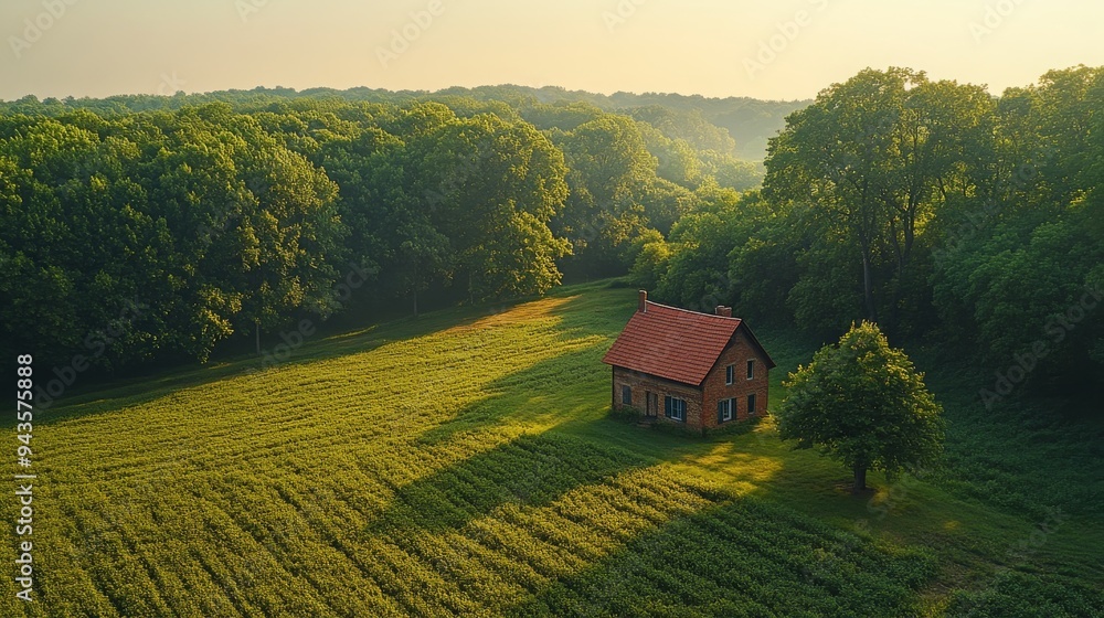 A tranquil farm features silvopasture blending trees and crops, bathed in warm morning light with lush greenery. A tranquil farm features silvopasture blending trees and crops, bathed in warm morning light with lush greenery.
