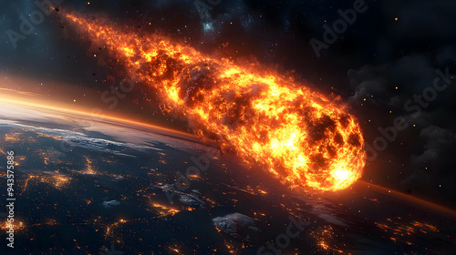 A fiery asteroid hurtling t...