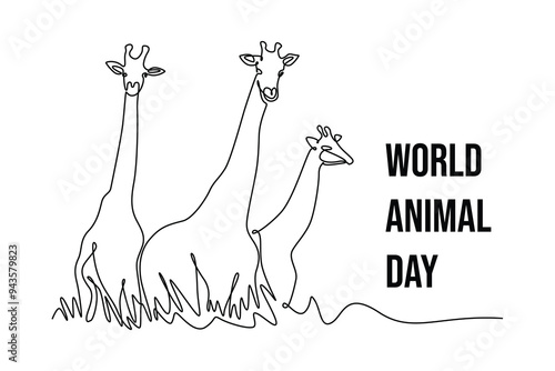 Simple continuous line drawing off animals group. Animals minimalist concept. Single line draw design vector