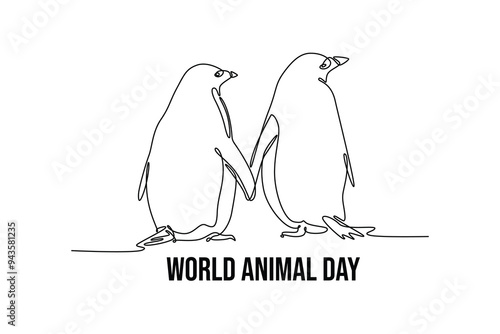 Simple continuous line drawing off animals group. Animals minimalist concept. Single line draw design vector