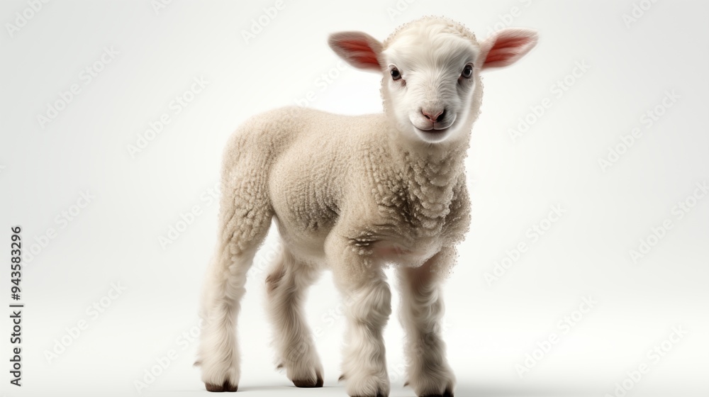 Happy cute sheep isolated on white background. Happy cute sheep isolated on white background.