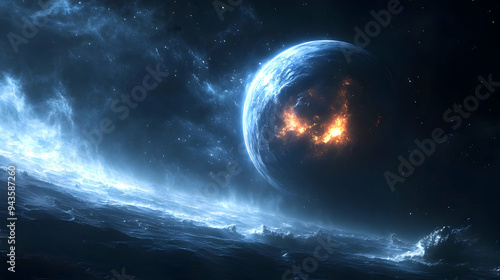 A fiery explosion erupts on...