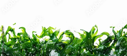 Seaweed commonly used in Japanese cooking with a white background for copy space image photo