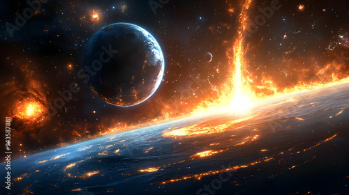 A fiery explosion erupts on...