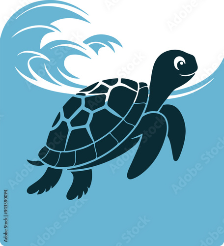 Turtle coloring vector icon design