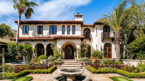 Mediterranean Style Home with a Lush Garden