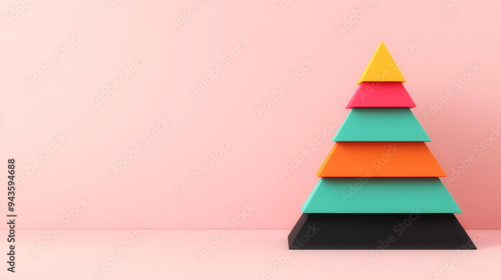 Business intelligence, data trend pyramids, 3D illustration Business intelligence, data trend pyramids, 3D illustration