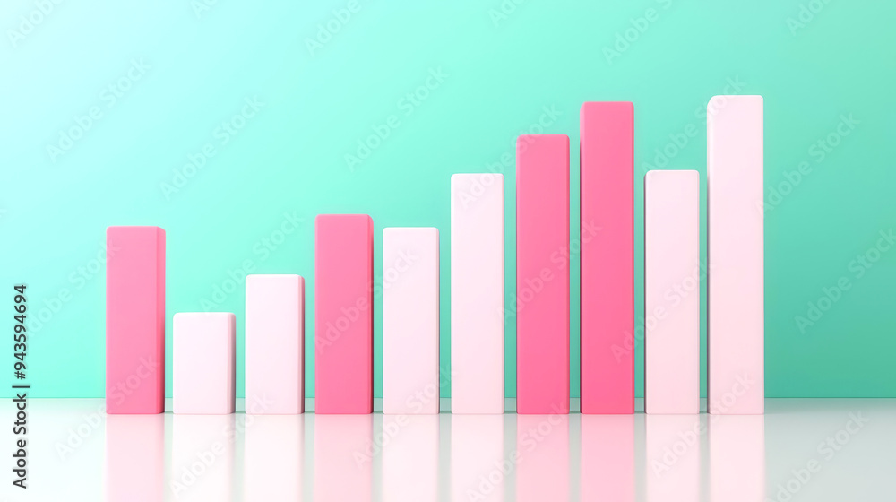 Market trends, dynamic data points, 3D illustration Market trends, dynamic data points, 3D illustration