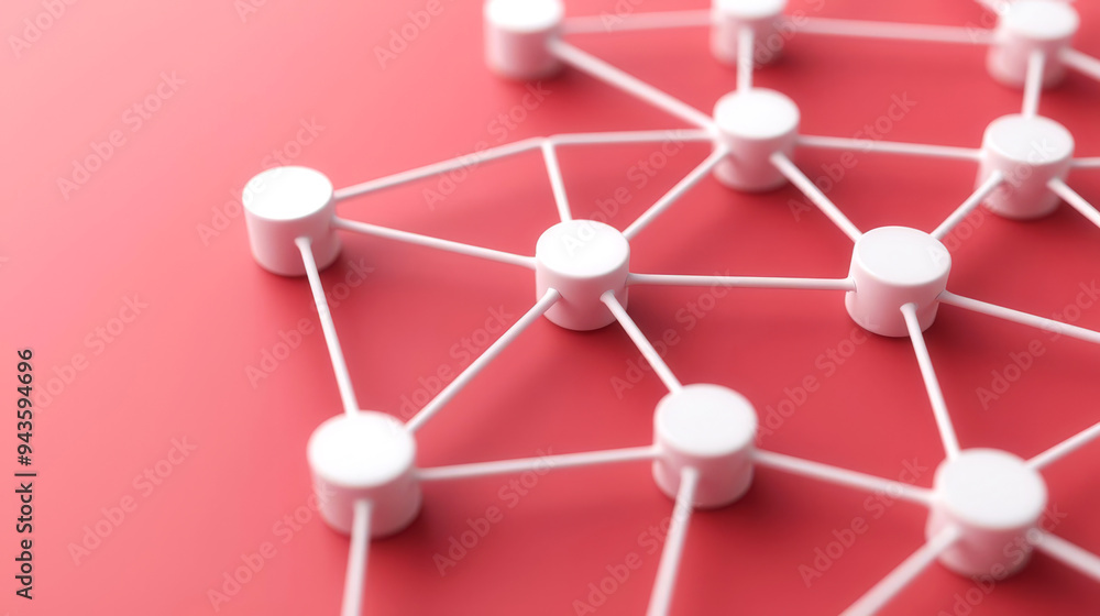 Fototapeta premium Big data clusters, interconnected nodes, 3D illustration