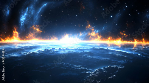 A fiery horizon on a distan...