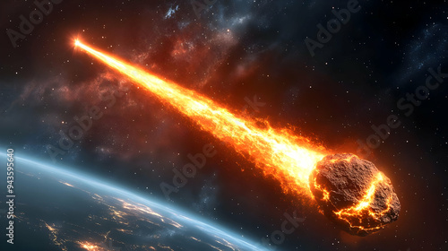 A fiery meteor hurtles towa...