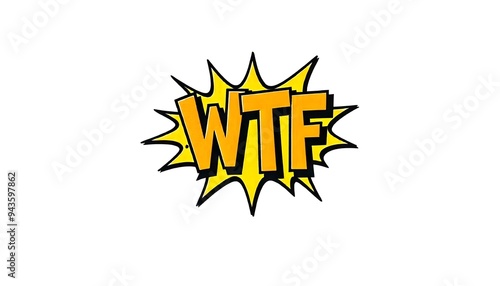 Wallpaper Mural WTF speech explosion bubble exclamation cloud isolated on a white background Torontodigital.ca