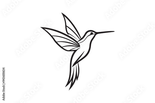 Hummingbird silhouette vector illustration
