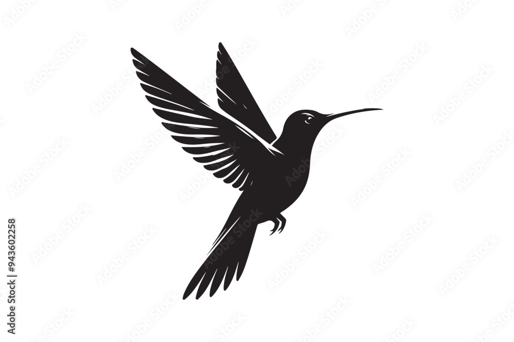 Obraz premium Hummingbird silhouette vector illustration
