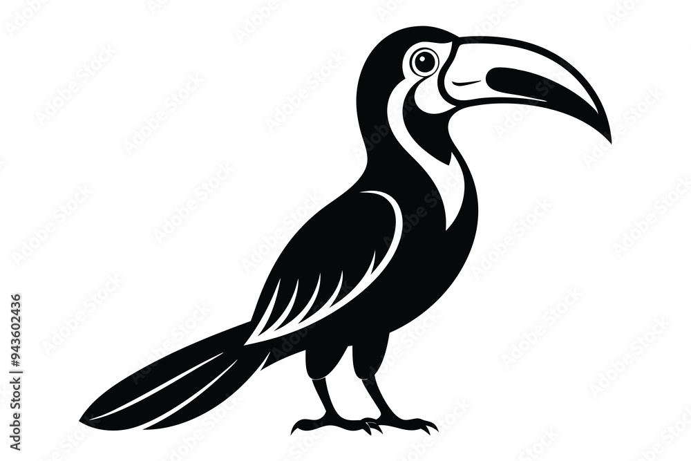 Fototapeta premium Great Hornbill silhouette vector illustration A.eps