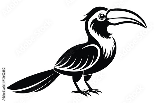 Great Hornbill silhouette vector illustration H.eps