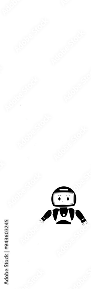 Ai robot icon vector black and white for infographic and banner Ai robot icon vector black and white for infographic and banner
