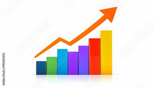 Minimalist depiction of an upward-trending bar graph with an arrow, symbolizing financial growth business development and positive market trends, statistics data analytics economy, chart, investment, Free Download Minimalist depiction of an upward-trending bar graph with an arrow, symbolizing financial growth business development and positive market trends, statistics data analytics economy, chart, investment, - GFXLoad