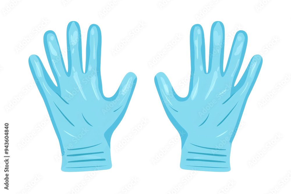 Blue disposable gloves suitable for medical, cleaning, or industrial use, offering a protective barrier against contamination. Isolated on transparent background. Blue disposable gloves suitable for medical, cleaning, or industrial use, offering a protective barrier against contamination. Isolated on transparent background.