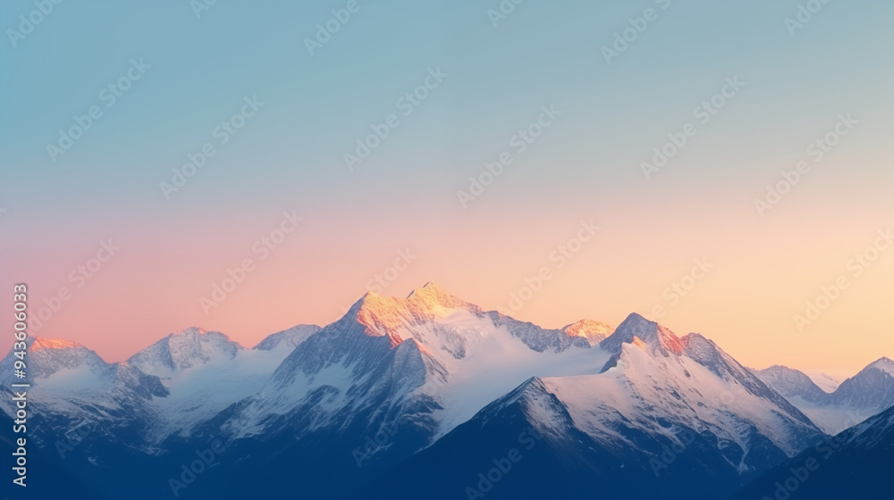 Distant Mountain Range Under Soft Morning Light Distant Mountain Range Under Soft Morning Light