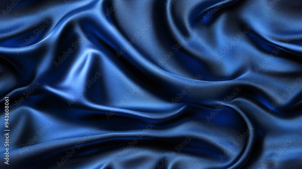 Obraz premium Elegant blue satin fabric with smooth, flowing texture and soft sheen.