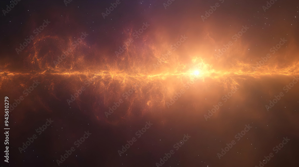 Fototapeta premium A fiery nebula with a bright star in the center.