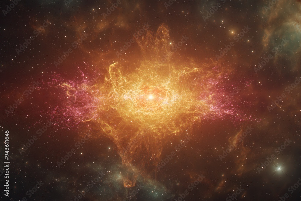 Central Cosmic Burst with Radiant Energy and Expanding Nebula Central Cosmic Burst with Radiant Energy and Expanding Nebula