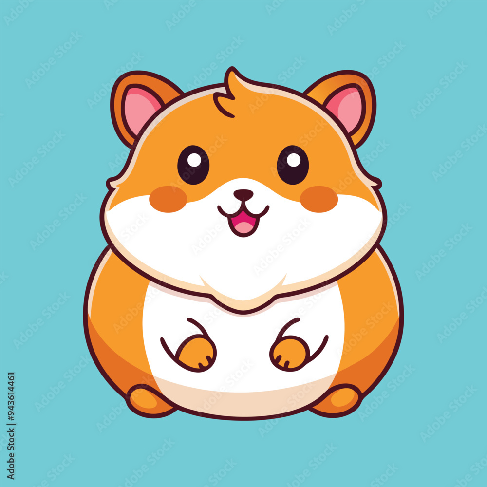 Cute Hamster Sitting Vector Icon Illustration