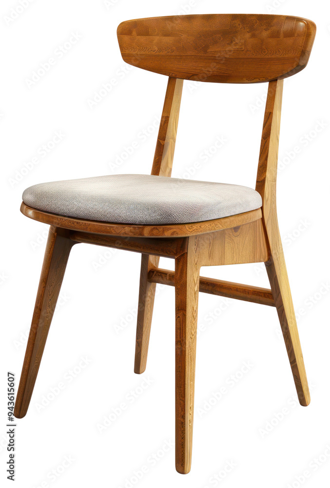 PNG Elegant wooden chair with cushion PNG Elegant wooden chair with cushion
