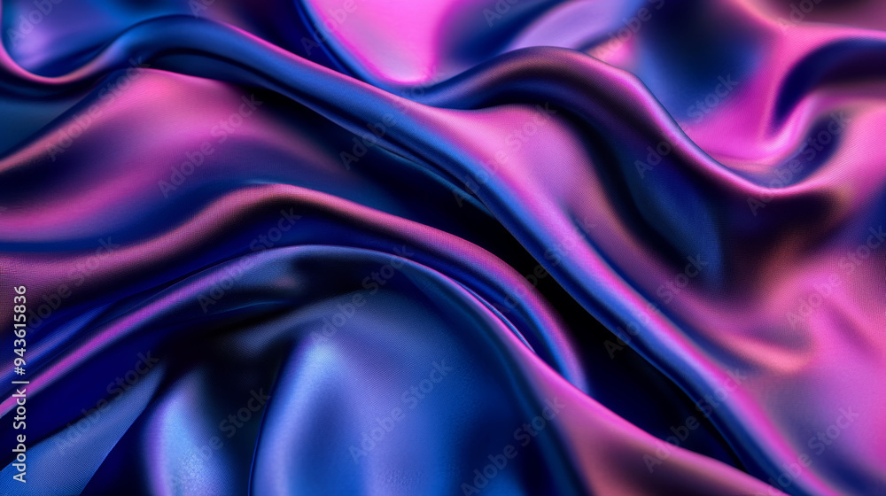 Close-up of flowing satin fabric in blue and pink hues with a shimmering effect, showcasing its smooth and glossy texture.
Close-up of flowing satin fabric in blue and pink hues with a shimmering effect, showcasing its smooth and glossy texture.