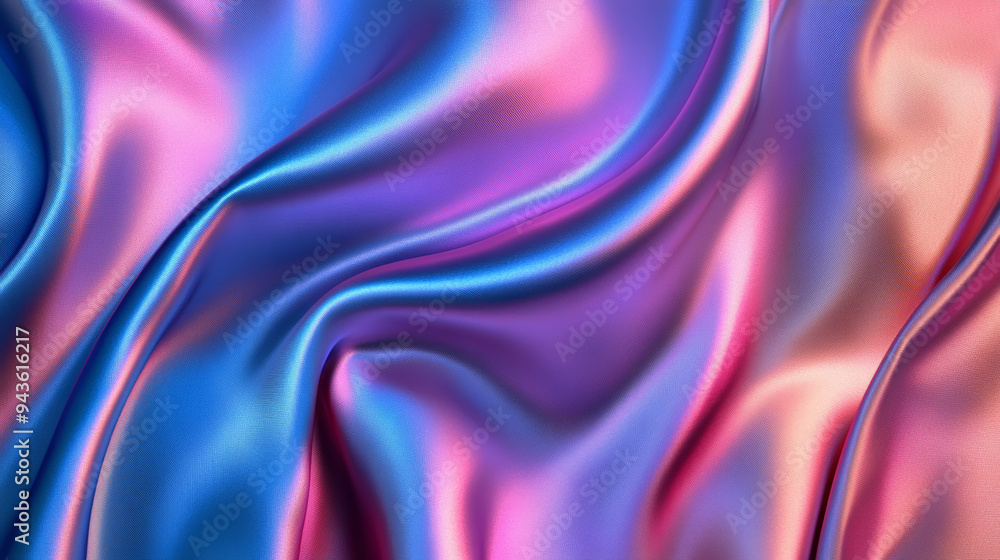 Close-up of flowing satin fabric in blue and pink hues with a shimmering effect, showcasing its smooth and glossy texture.
Close-up of flowing satin fabric in blue and pink hues with a shimmering effect, showcasing its smooth and glossy texture.