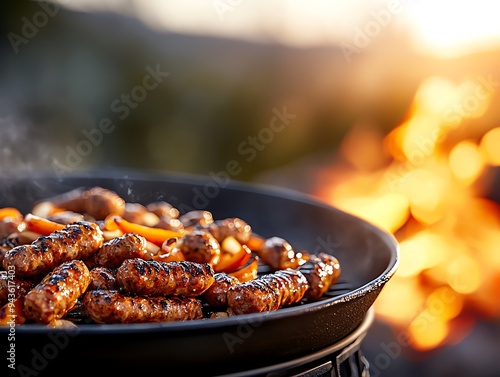 An atmospheric shot of a plate of Loukaniko photo