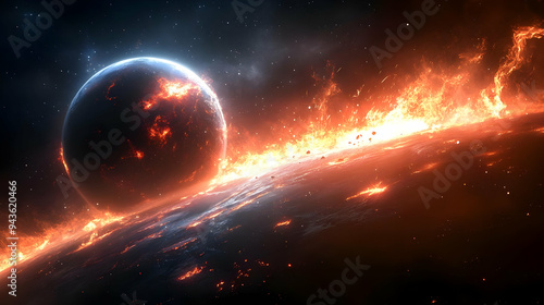 A fiery planet explodes in ...